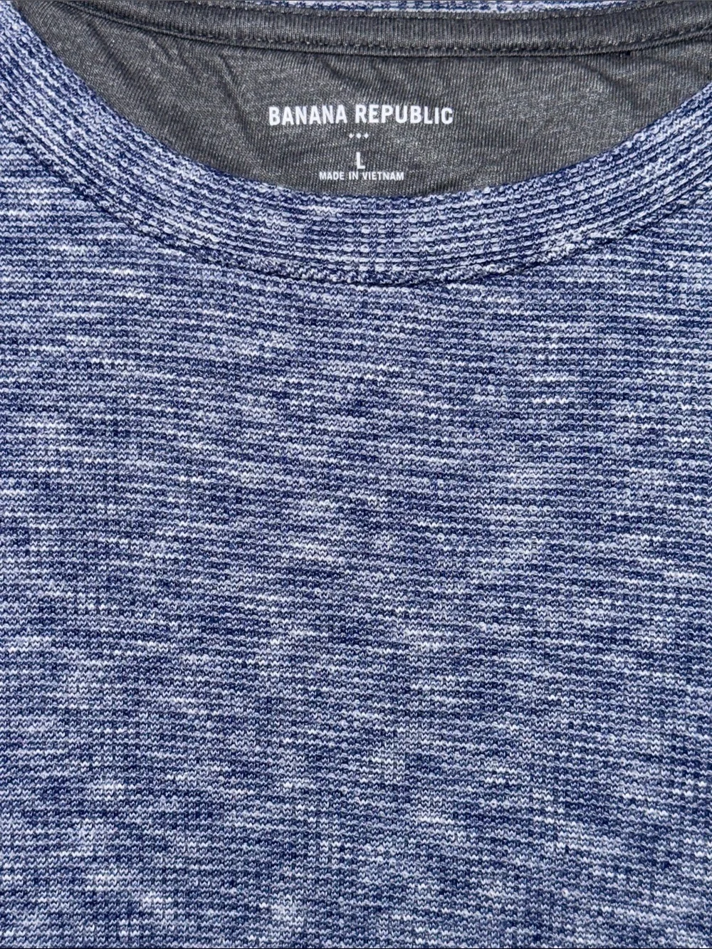 Banana Republic Men's Heather Navy Blue Crewneck Sweater